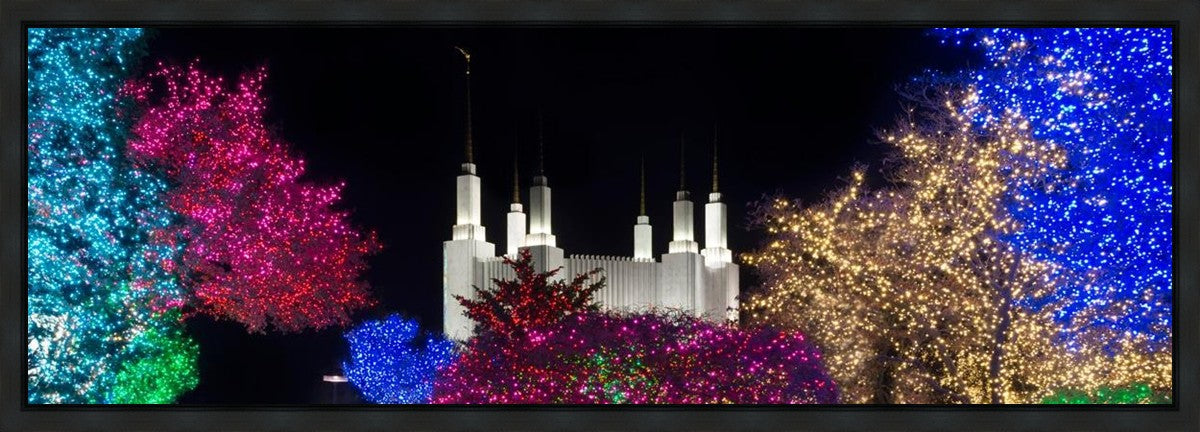 Washington DC Temple Colorful Christmas Gallery Wrap