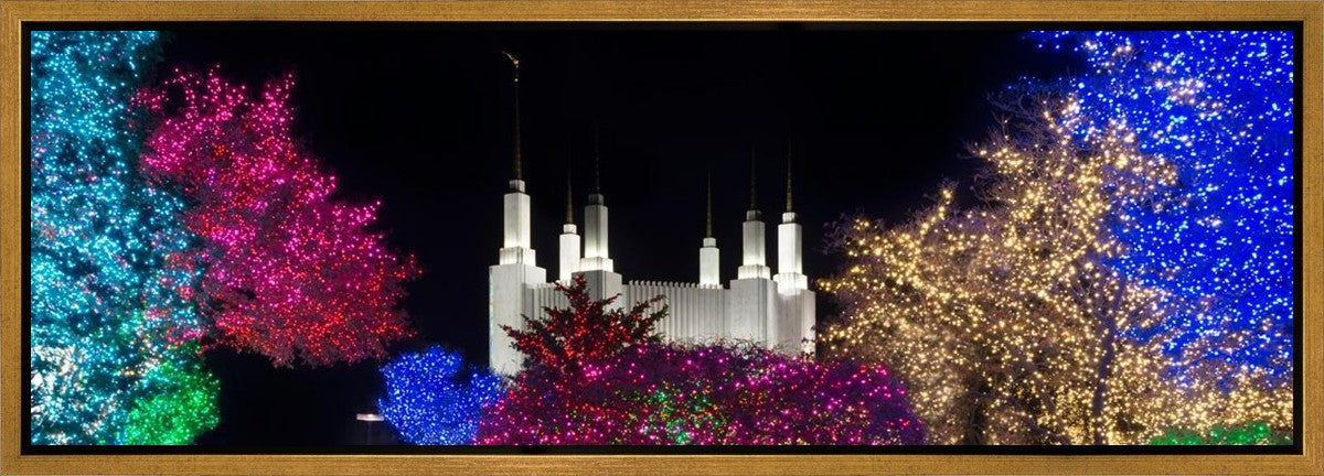 Washington DC Temple Colorful Christmas Gallery Wrap