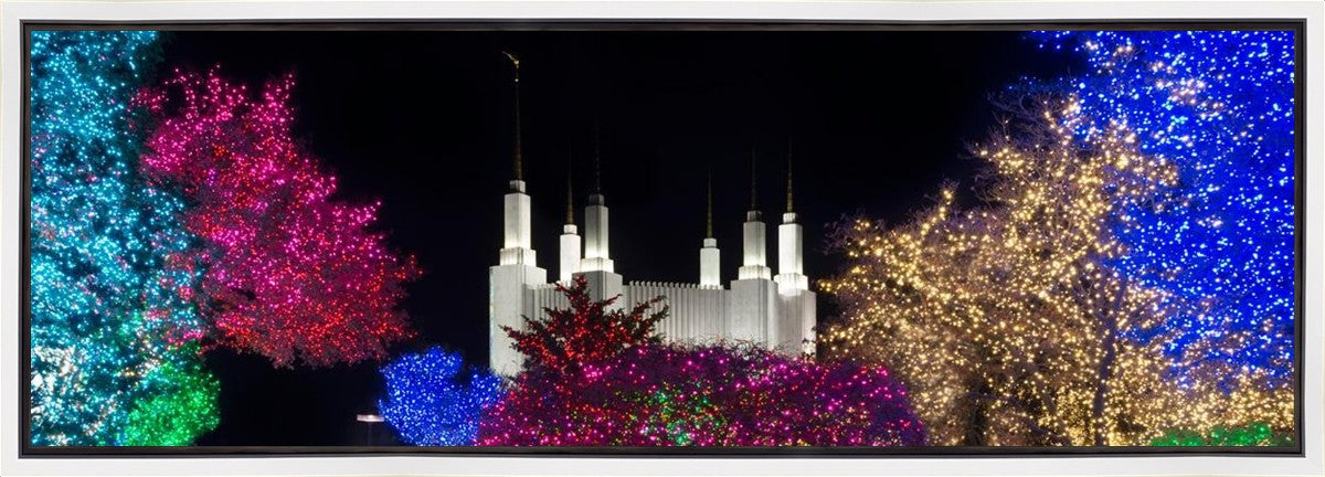 Washington DC Temple Colorful Christmas Gallery Wrap