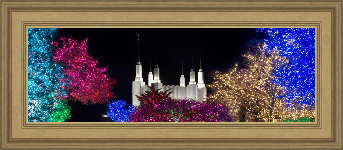 Washington DC Temple Colorful Christmas