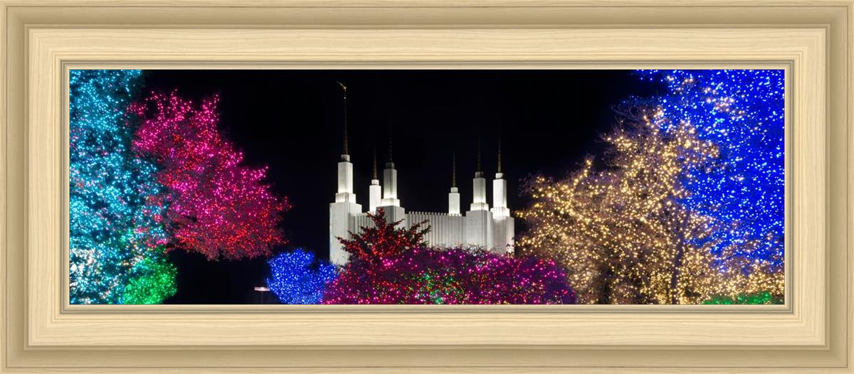 Washington DC Temple Colorful Christmas