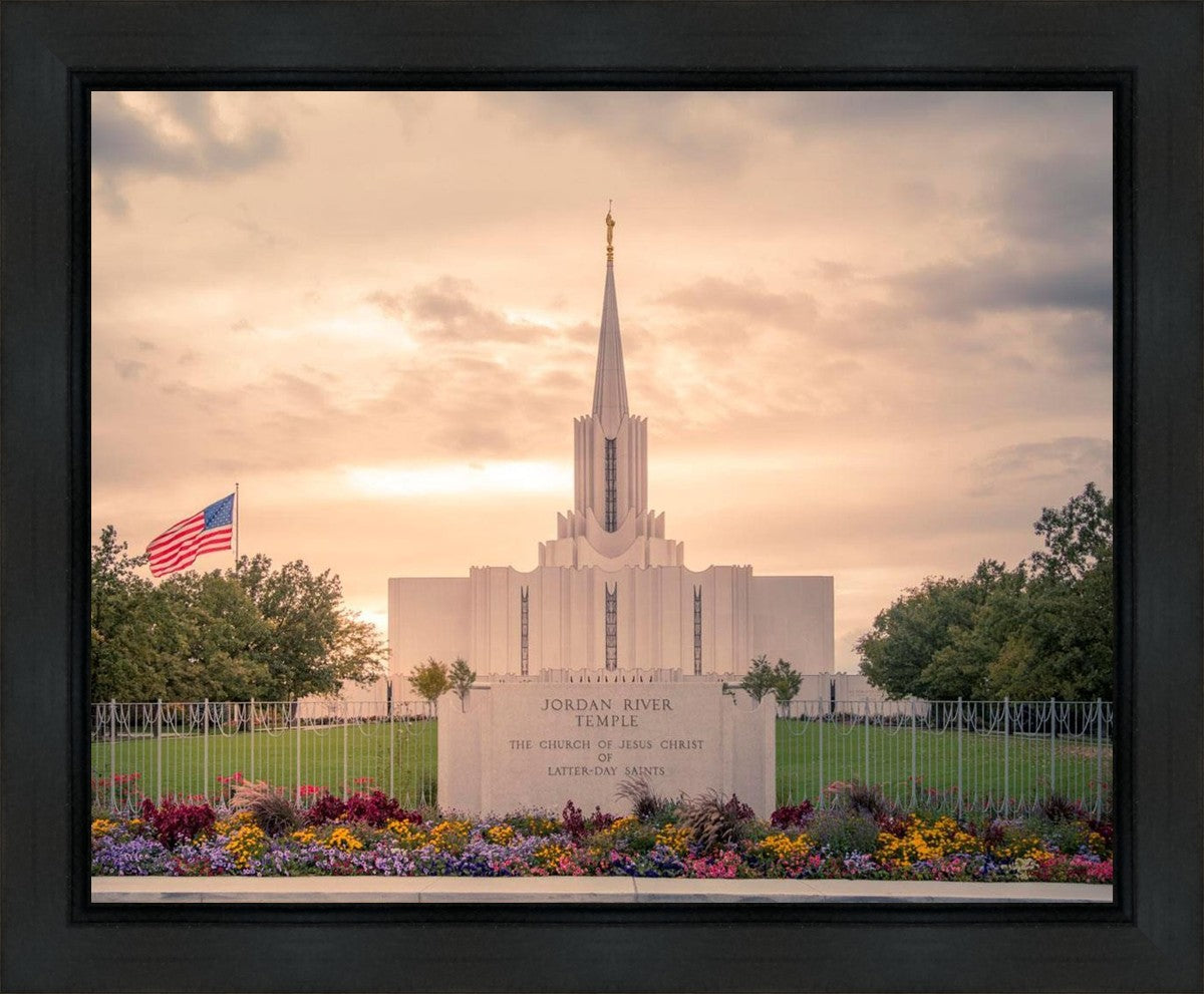 Jordan River Temple Evening Glow Gallery Wrap