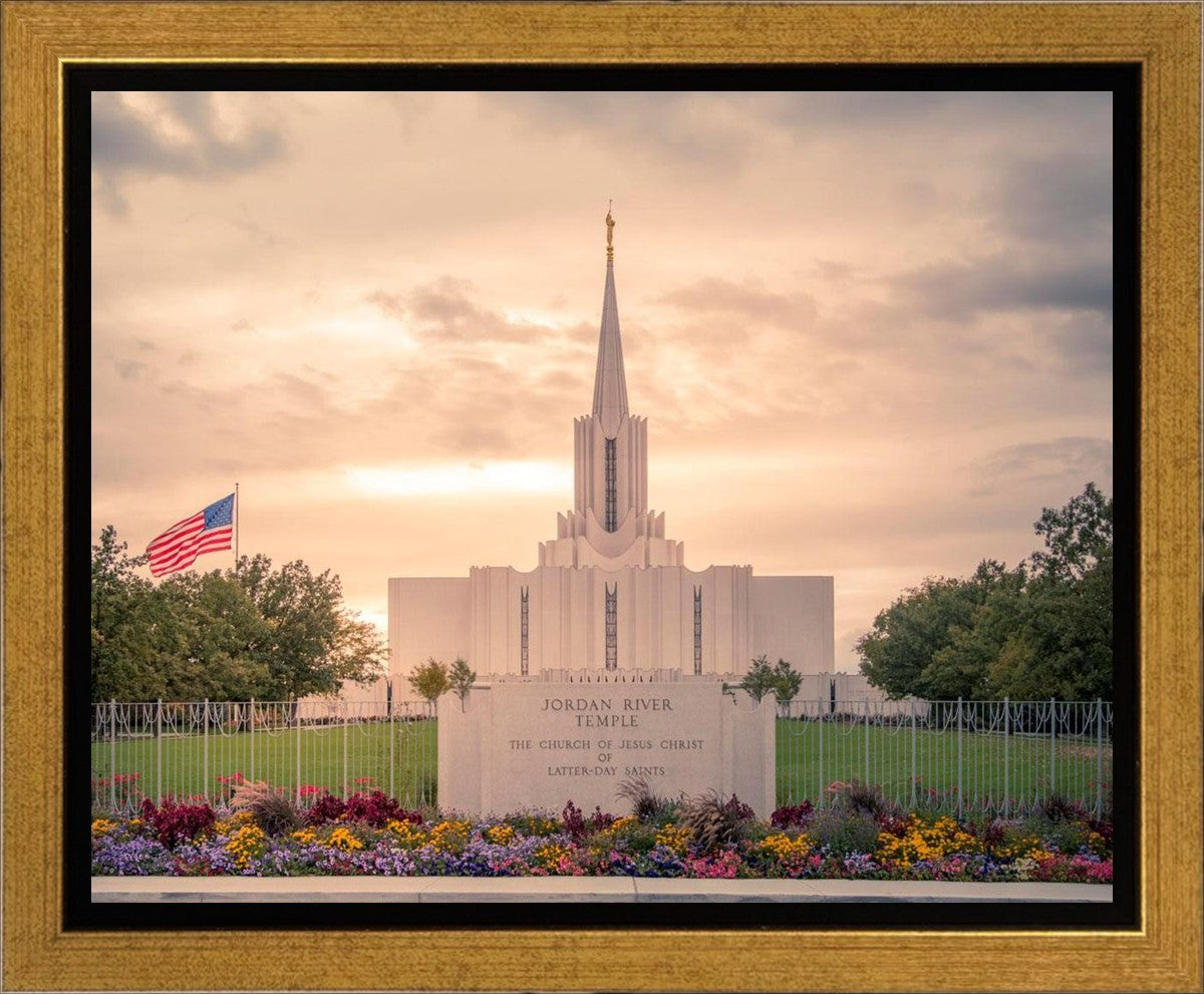 Jordan River Temple Evening Glow Gallery Wrap