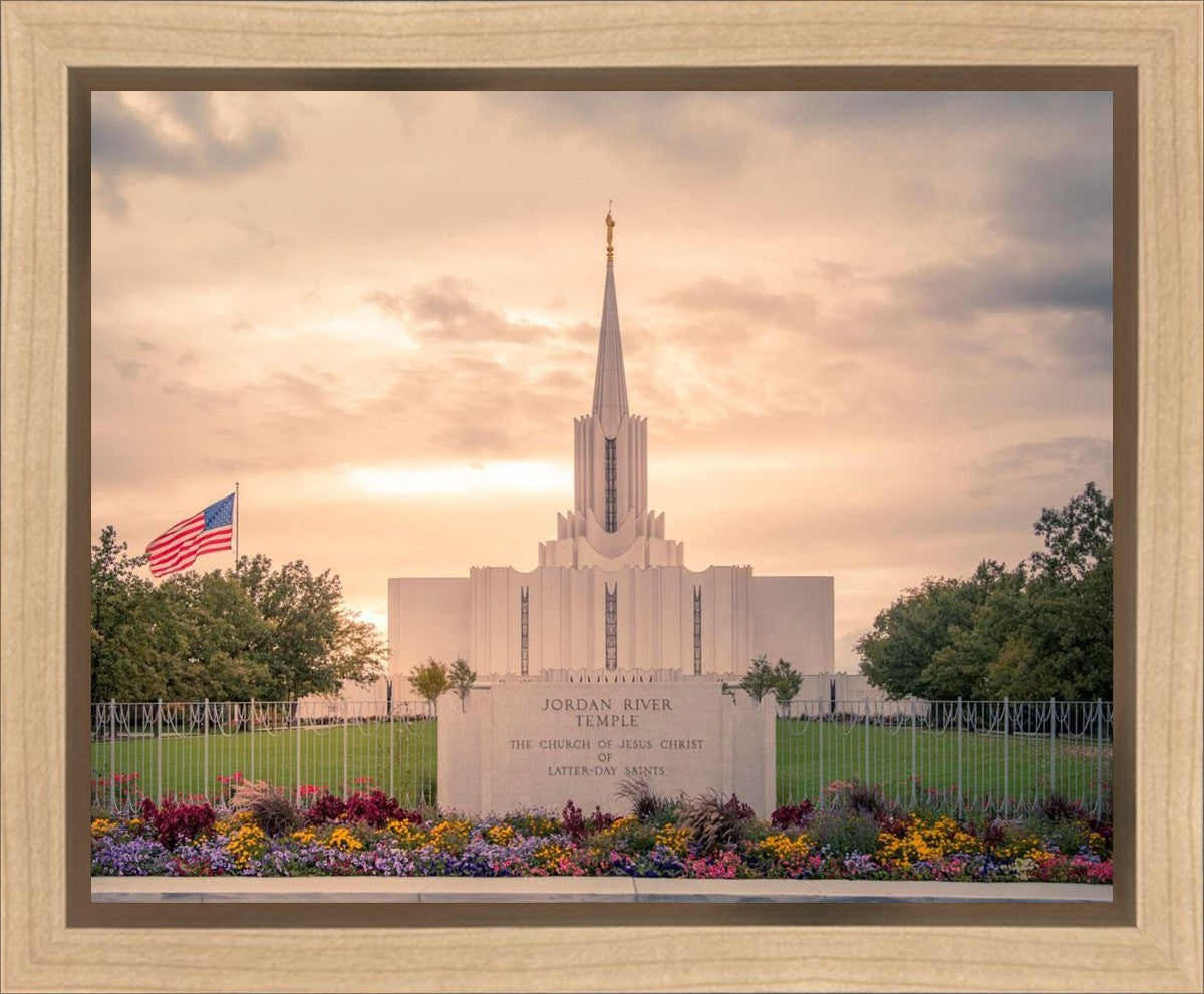 Jordan River Temple Evening Glow Gallery Wrap