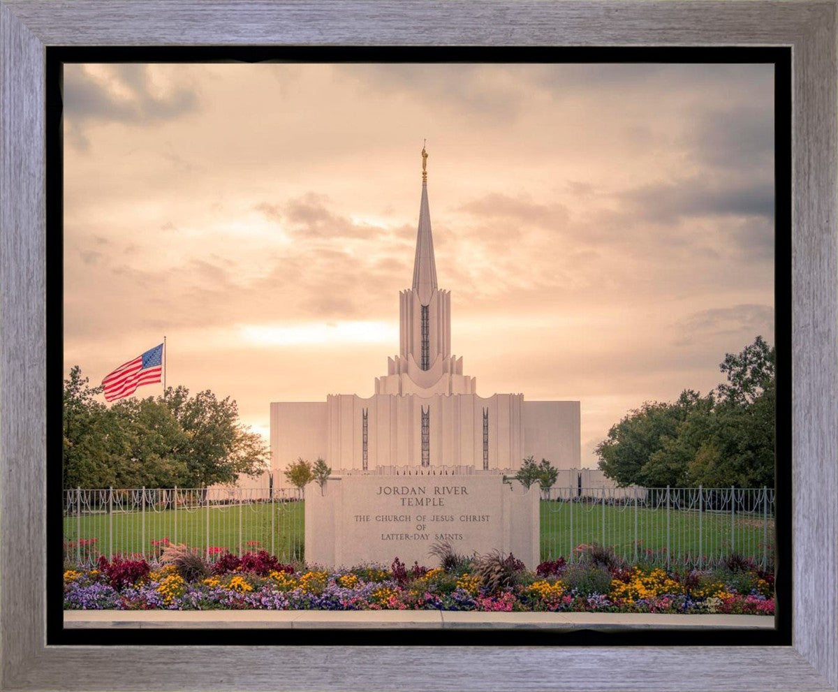 Jordan River Temple Evening Glow Gallery Wrap