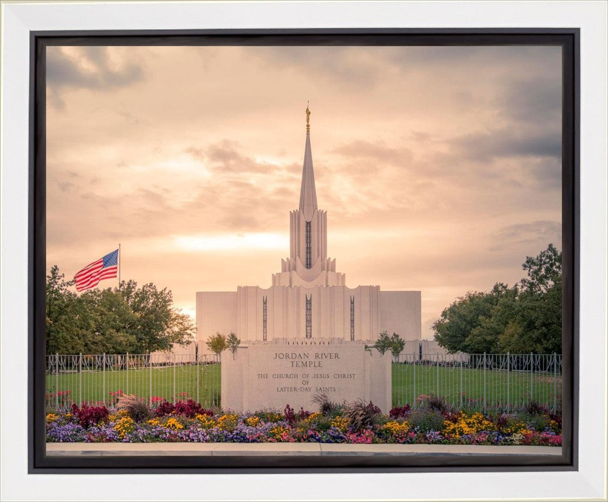 Jordan River Temple Evening Glow Gallery Wrap