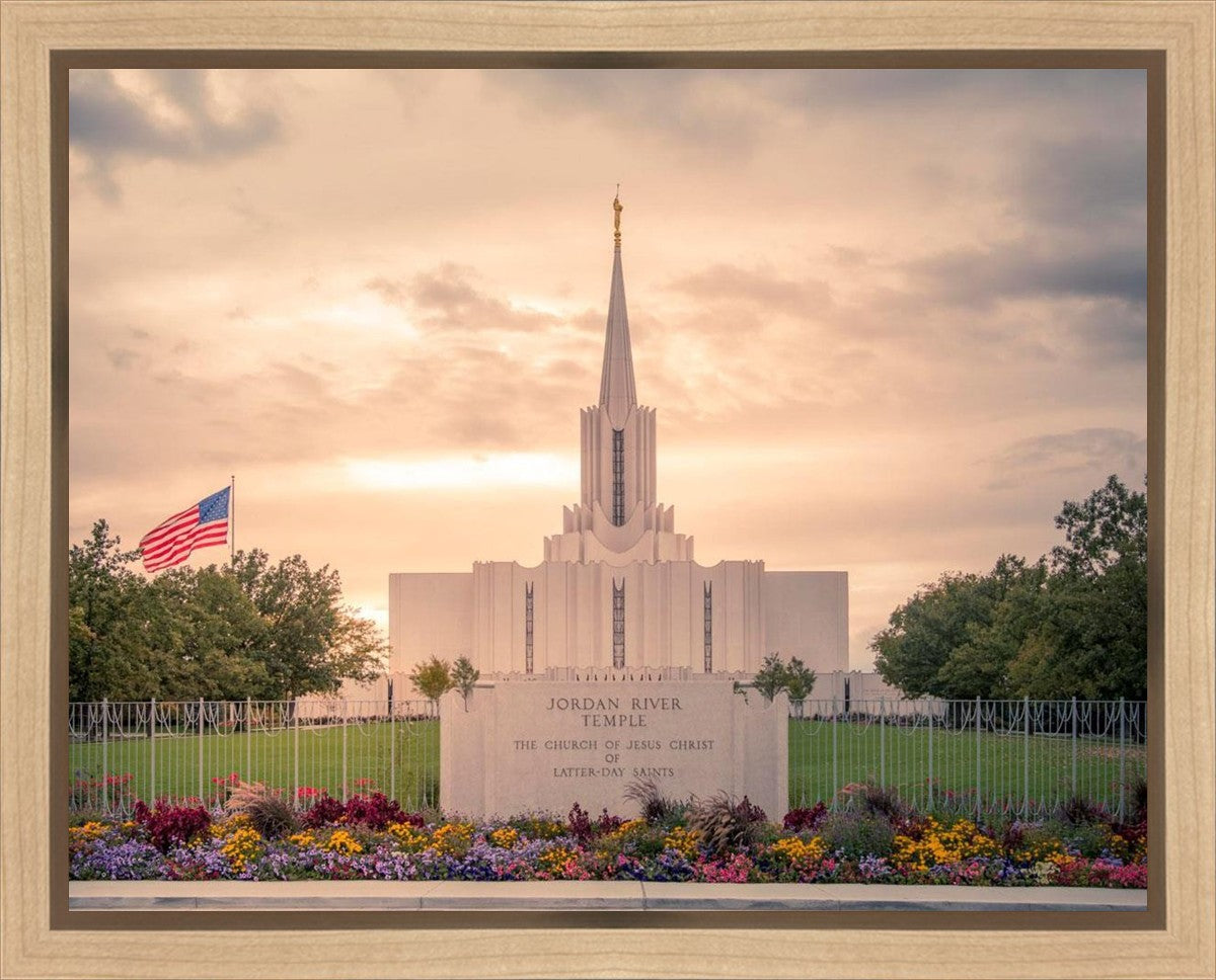 Jordan River Temple Evening Glow Gallery Wrap