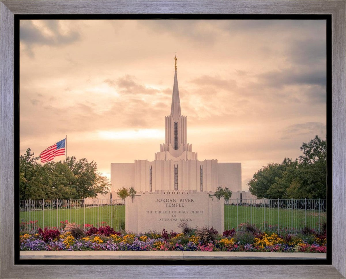 Jordan River Temple Evening Glow Gallery Wrap