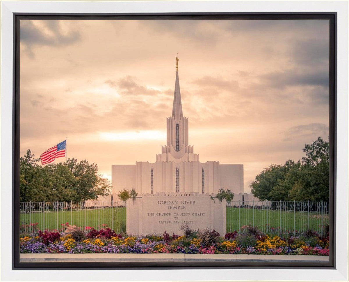Jordan River Temple Evening Glow Gallery Wrap