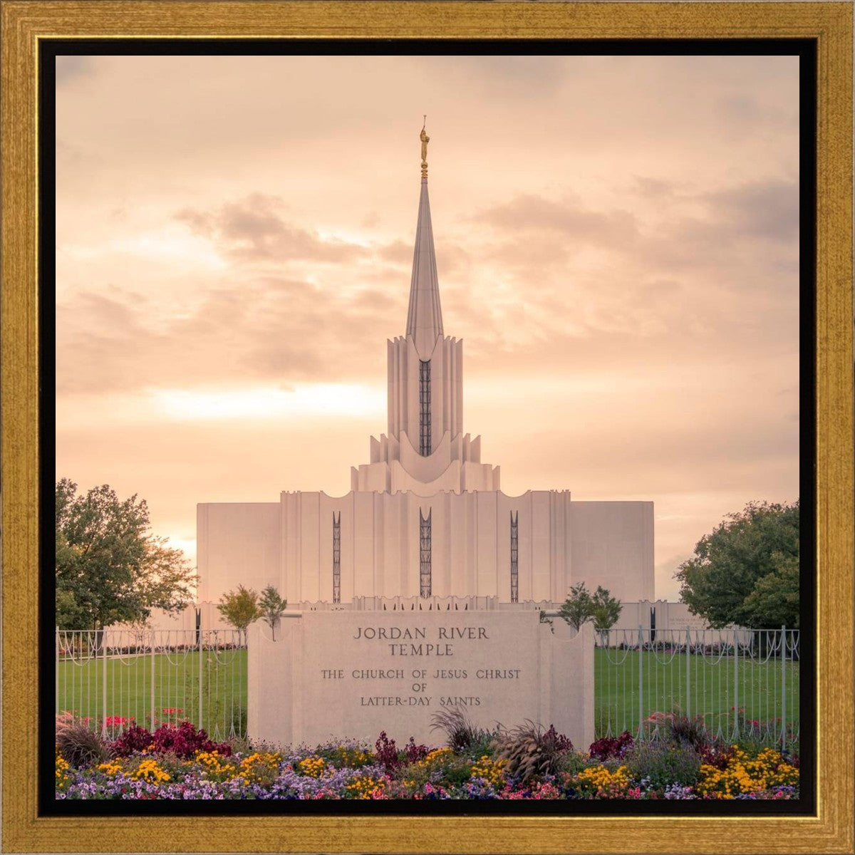 Jordan River Temple Evening Glow Gallery Wrap