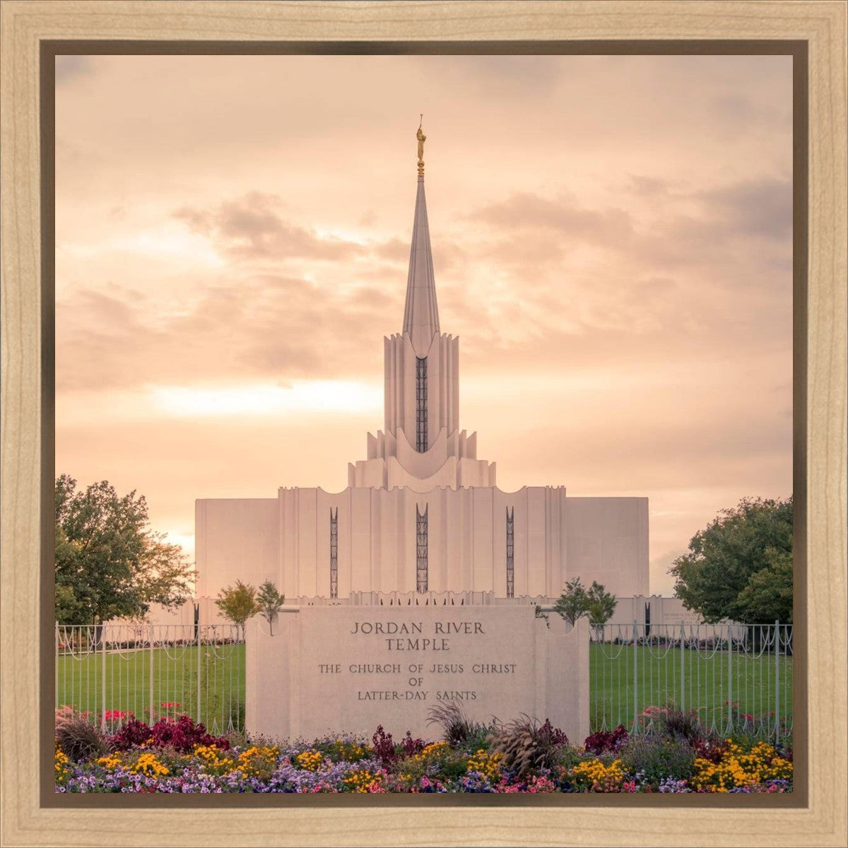 Jordan River Temple Evening Glow Gallery Wrap