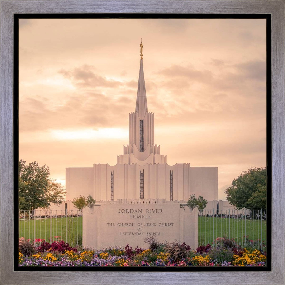 Jordan River Temple Evening Glow Gallery Wrap