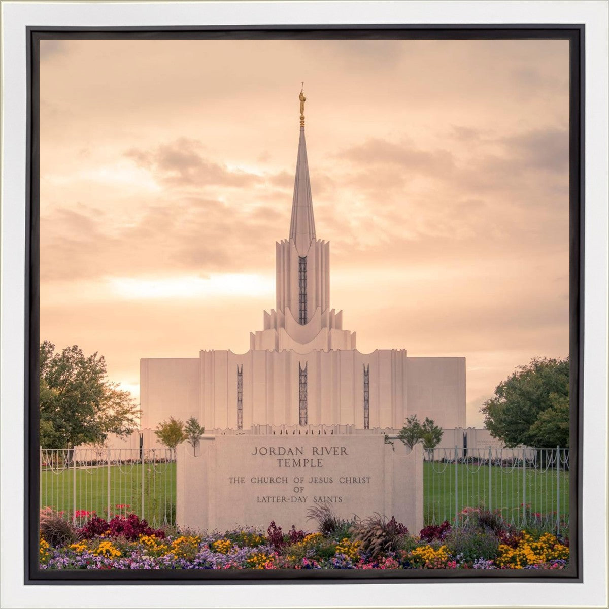 Jordan River Temple Evening Glow Gallery Wrap