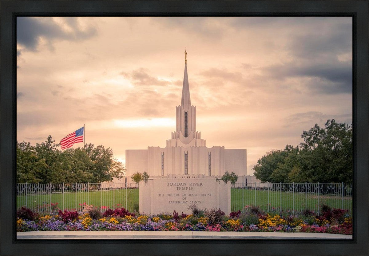 Jordan River Temple Evening Glow Gallery Wrap