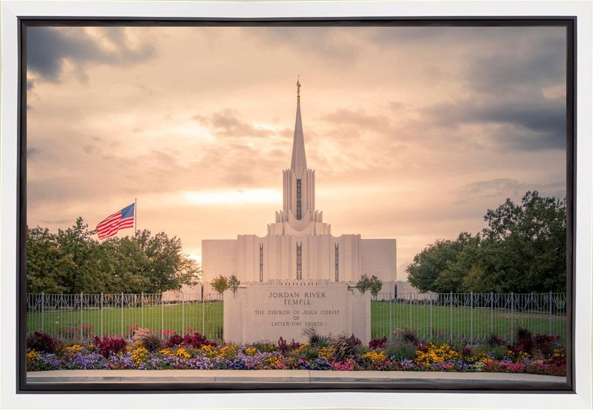 Jordan River Temple Evening Glow Gallery Wrap
