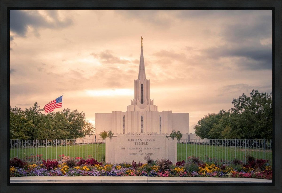 Jordan River Temple Evening Glow Gallery Wrap