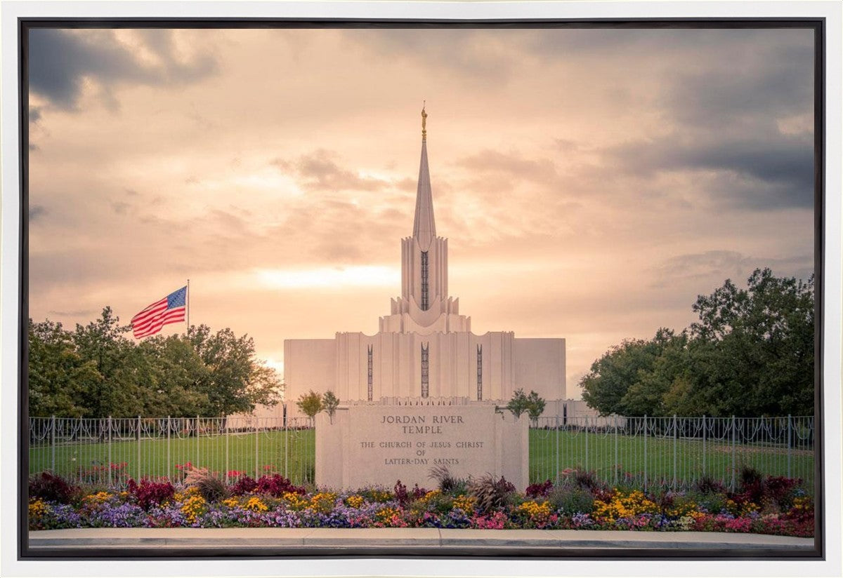 Jordan River Temple Evening Glow Gallery Wrap