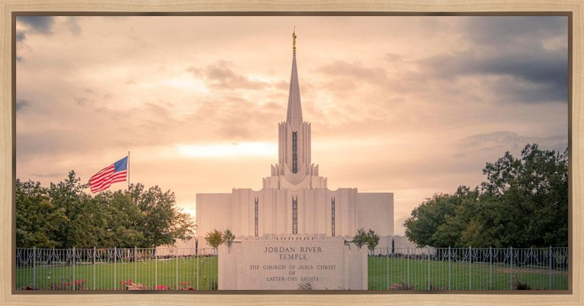 Jordan River Temple Evening Glow Gallery Wrap
