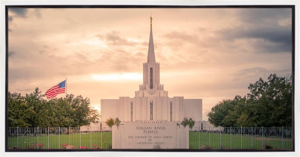 Jordan River Temple Evening Glow Gallery Wrap