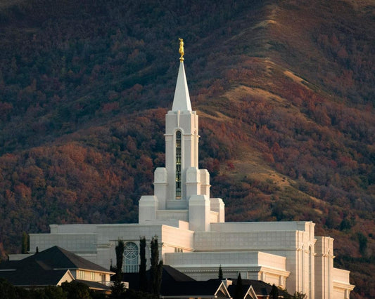 Bountiful Temple Autumn Sunset Gallery Wrap