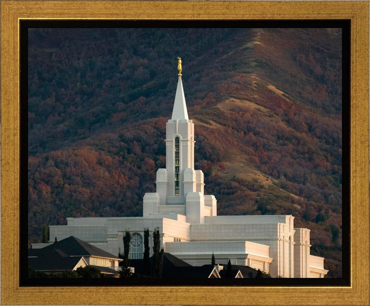 Bountiful Temple Autumn Sunset Gallery Wrap
