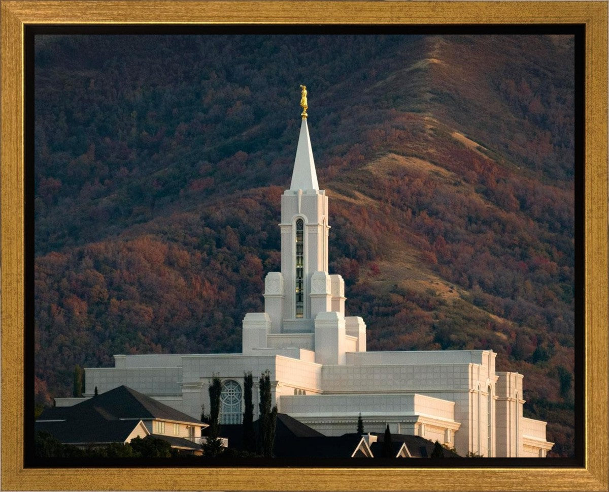 Bountiful Temple Autumn Sunset Gallery Wrap