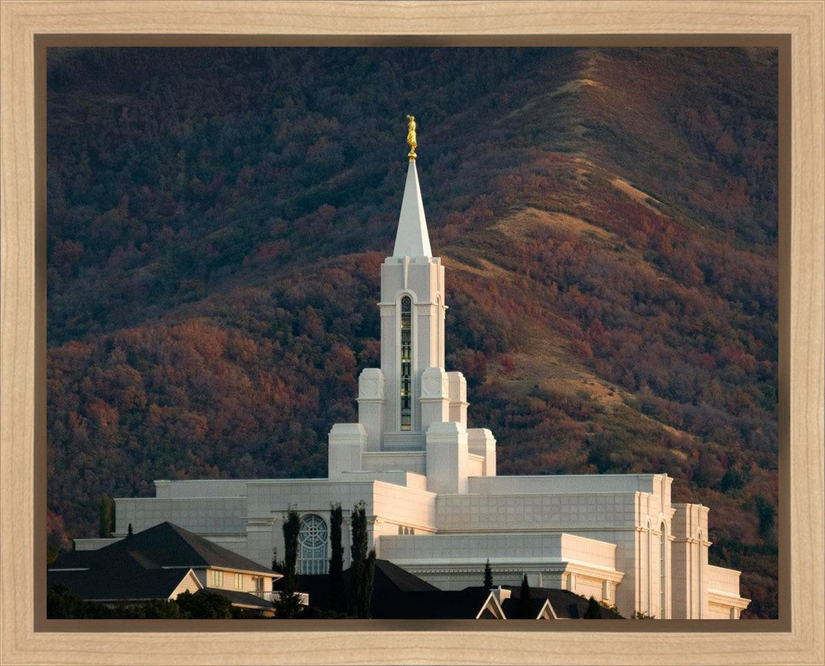 Bountiful Temple Autumn Sunset Gallery Wrap