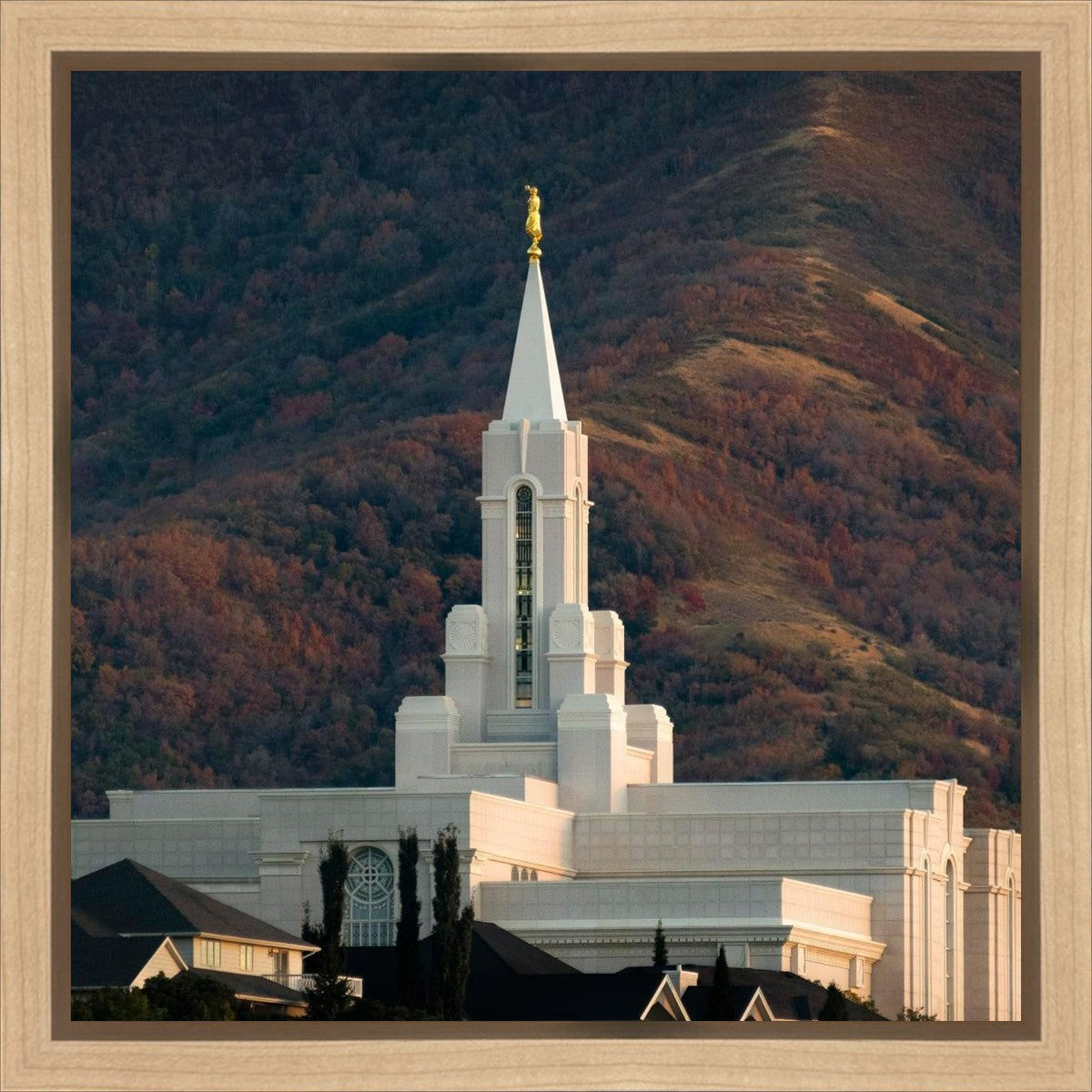 Bountiful Temple Autumn Sunset Gallery Wrap