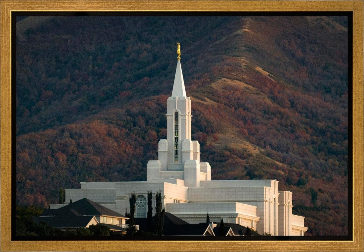 Bountiful Temple Autumn Sunset Gallery Wrap