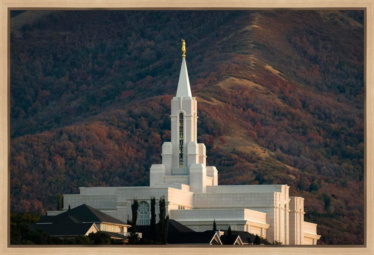 Bountiful Temple Autumn Sunset Gallery Wrap