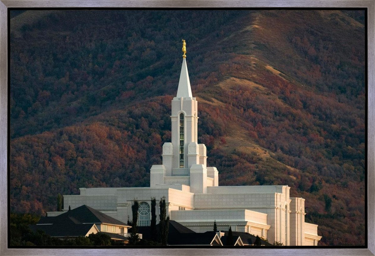 Bountiful Temple Autumn Sunset Gallery Wrap