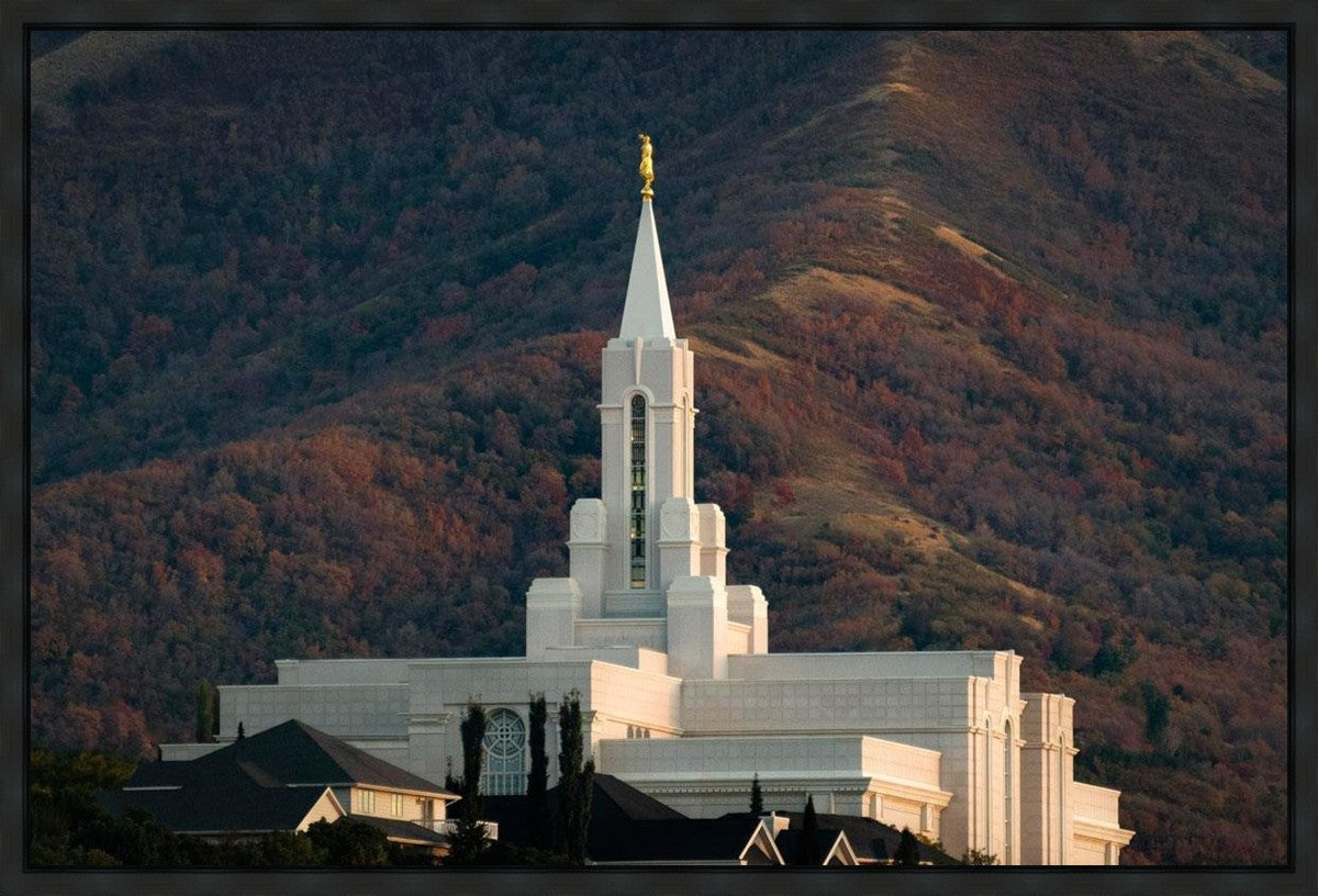 Bountiful Temple Autumn Sunset Gallery Wrap