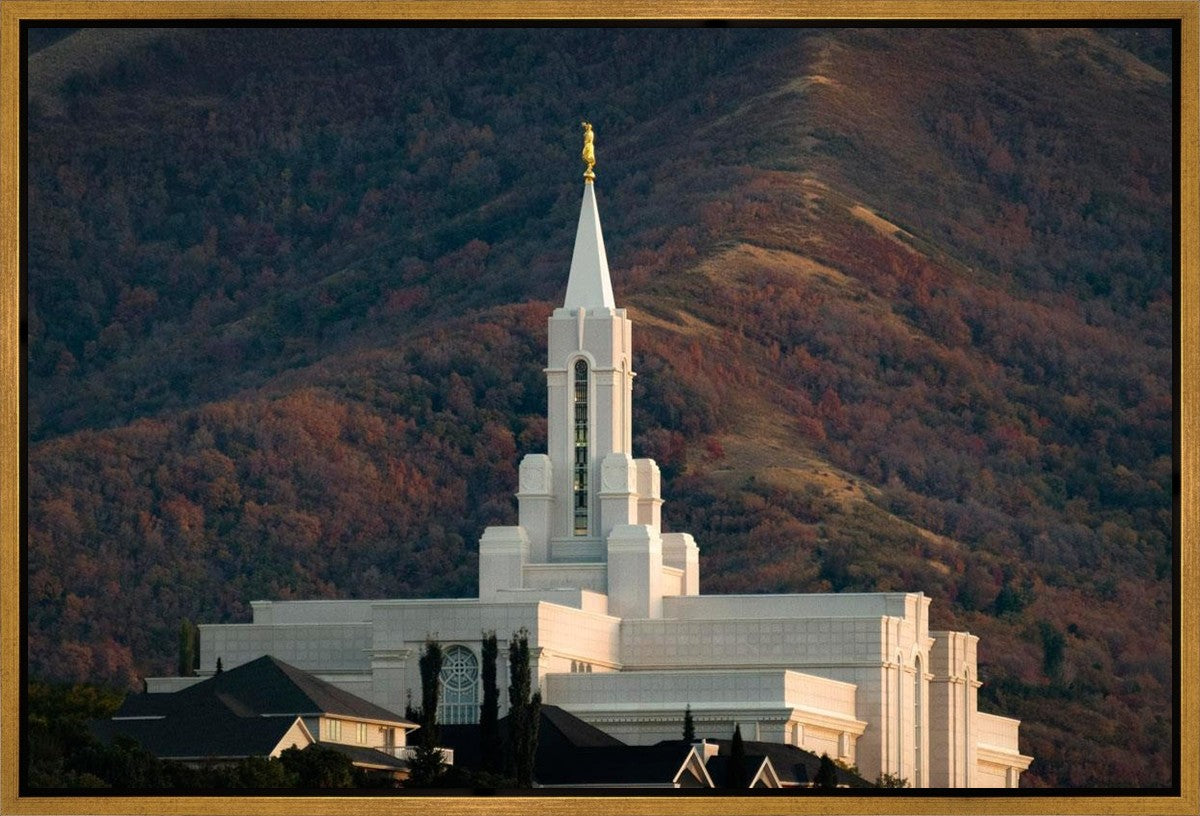 Bountiful Temple Autumn Sunset Gallery Wrap