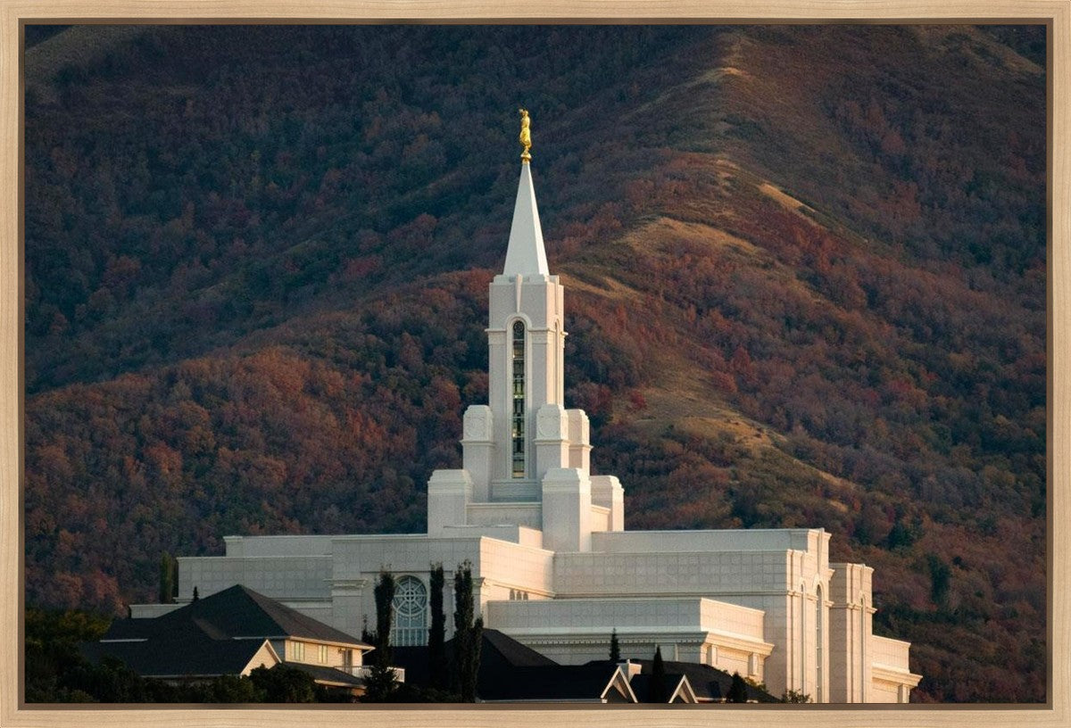 Bountiful Temple Autumn Sunset Gallery Wrap
