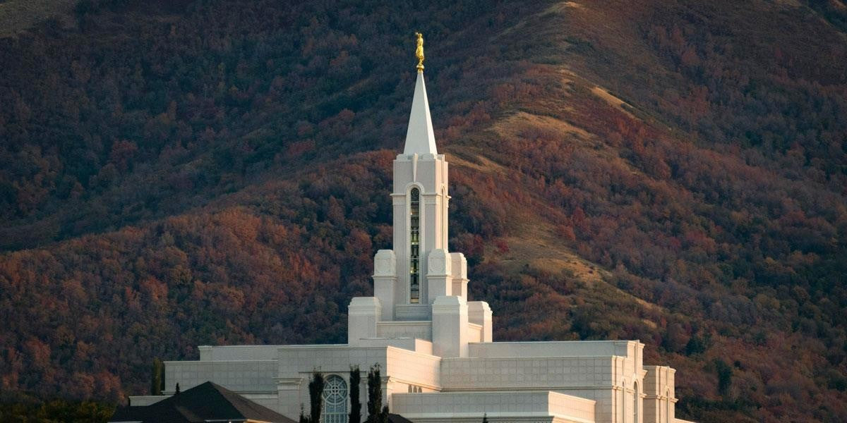 Bountiful Temple Autumn Sunset Gallery Wrap