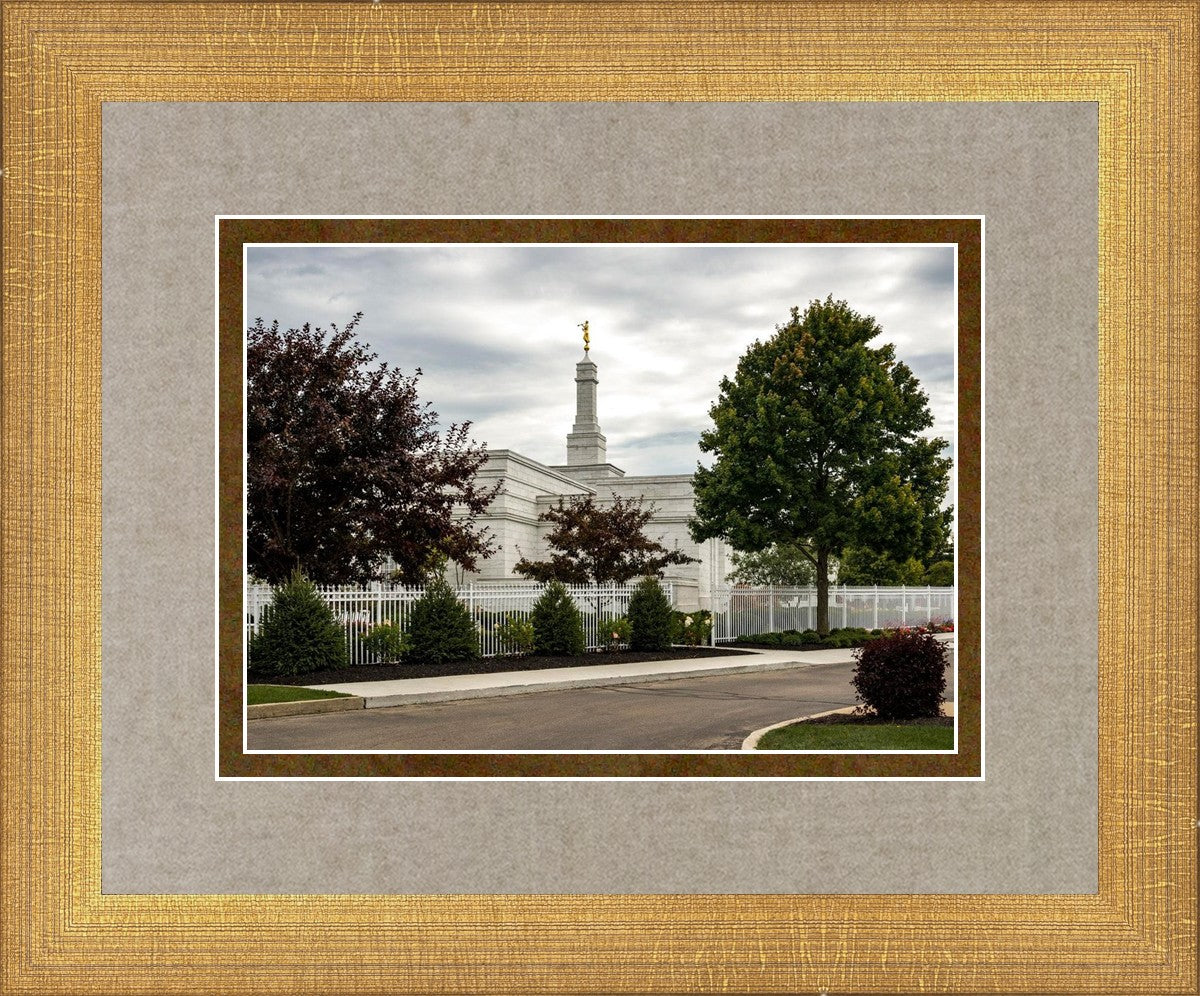 Columbus Temple Cloudy Skies