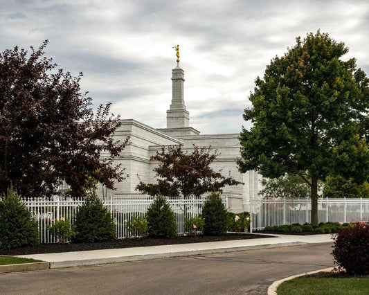 Columbus Temple Cloudy Skies Gallery Wrap