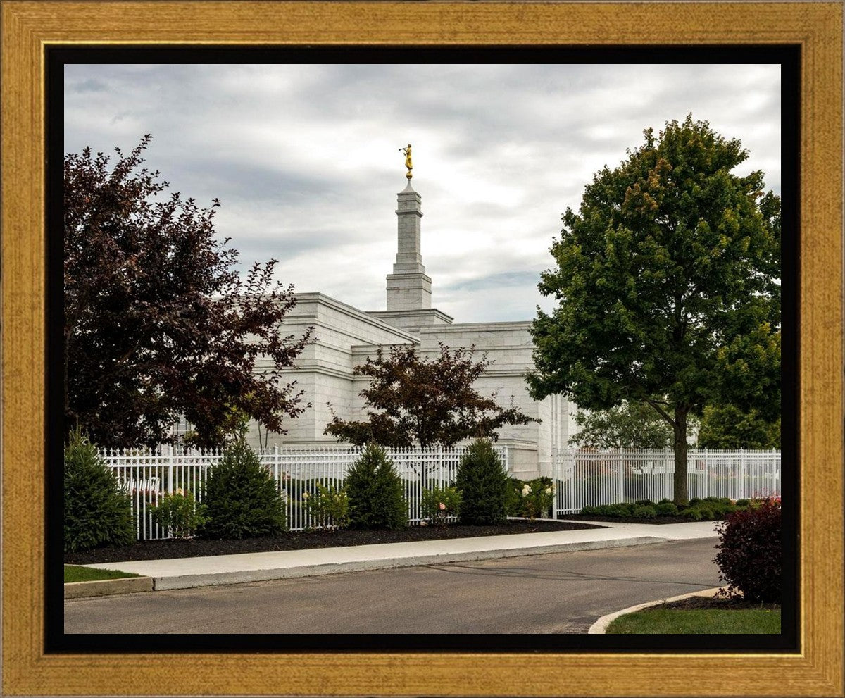 Columbus Temple Cloudy Skies Gallery Wrap