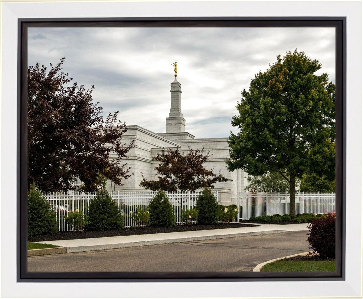 Columbus Temple Cloudy Skies Gallery Wrap