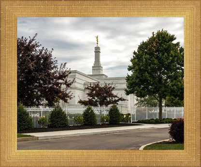 Columbus Temple Cloudy Skies