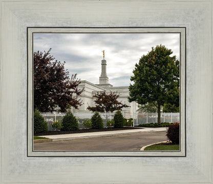 Columbus Temple Cloudy Skies