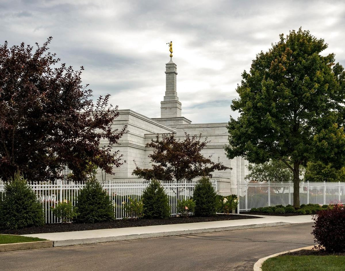 Columbus Temple Cloudy Skies Gallery Wrap