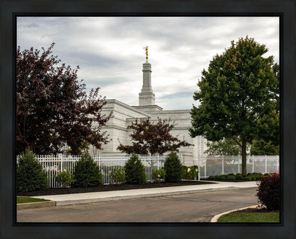 Columbus Temple Cloudy Skies