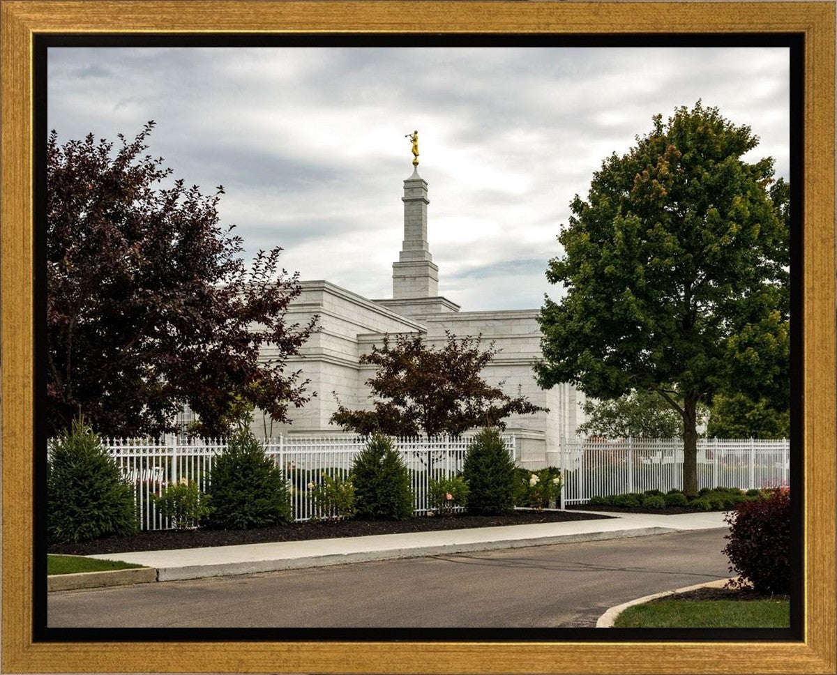 Columbus Temple Cloudy Skies Gallery Wrap