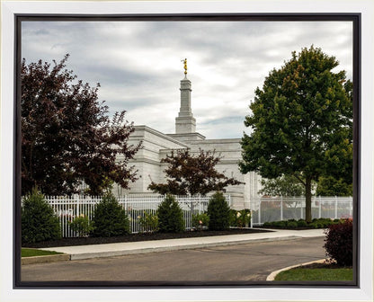 Columbus Temple Cloudy Skies