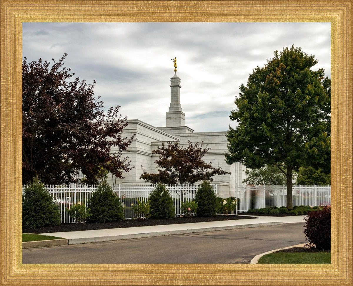 Columbus Temple Cloudy Skies
