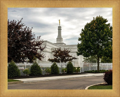 Columbus Temple Cloudy Skies