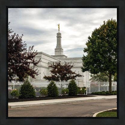 Columbus Temple Cloudy Skies
