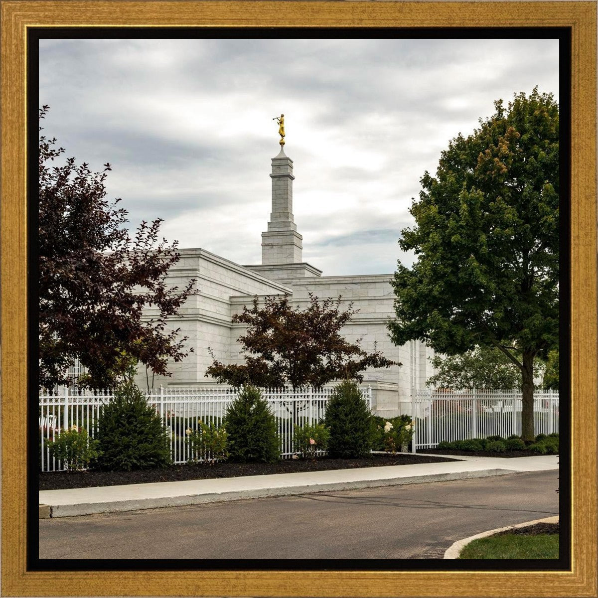 Columbus Temple Cloudy Skies Gallery Wrap