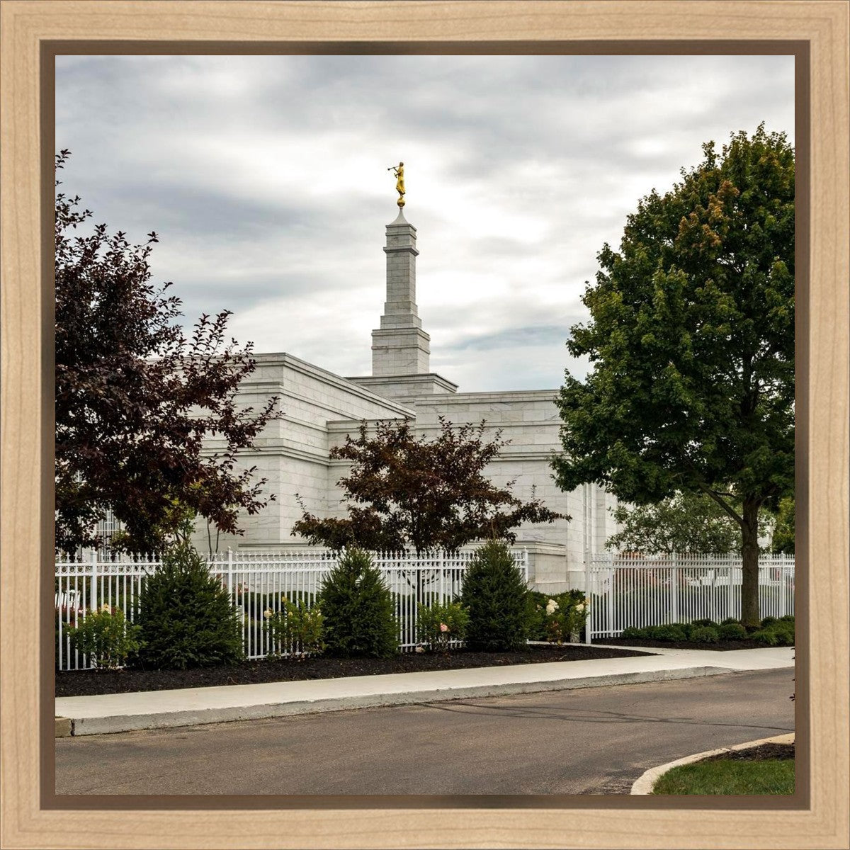 Columbus Temple Cloudy Skies Gallery Wrap